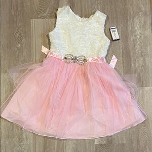 Emily Rose White and Pink Formal Kids Dress